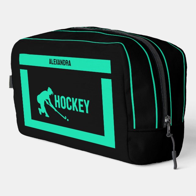 Hockey Birthday Gift, Hockey Player Girl,  Dopp Kit (Right Corner)