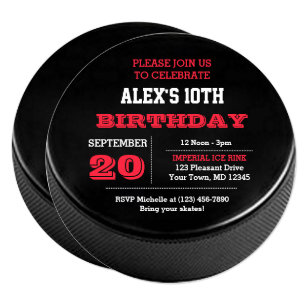 Hockey Birthday Invitations Zazzle Hockey Birthday Invitation