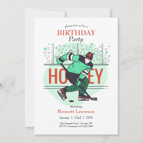Hockey Birthday  Invitation