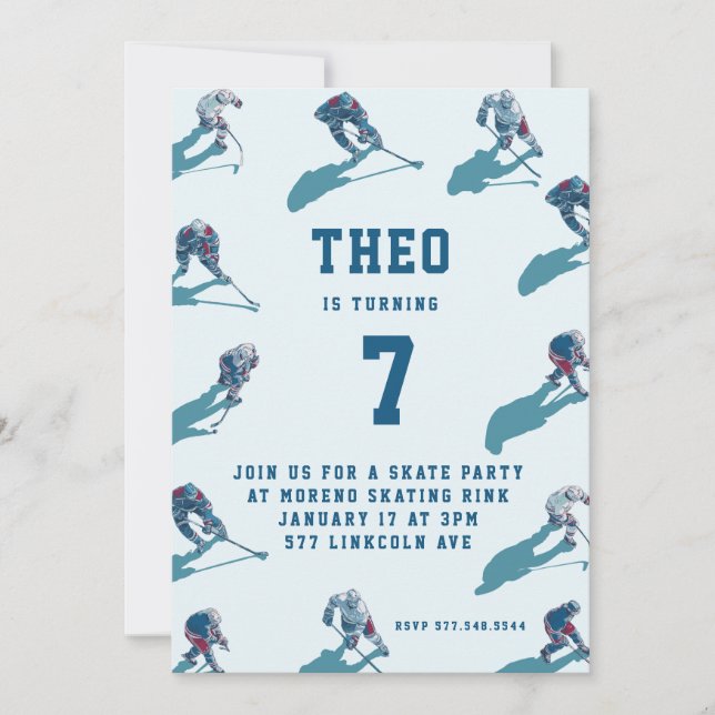Hockey Birthday Invitation (Front)