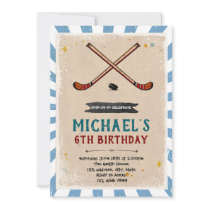 Hockey birthday invitation