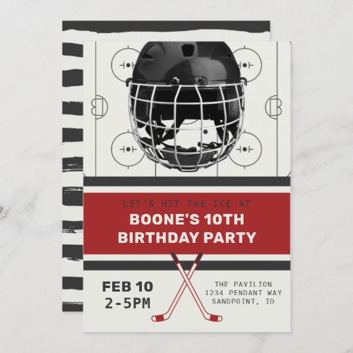 Hockey Birthday Invitation  Hockey Invitations