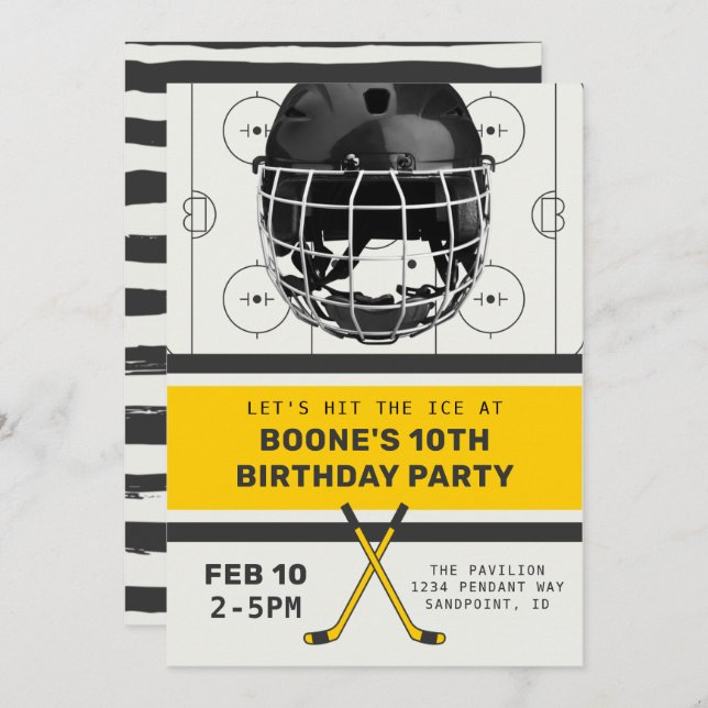 Hockey Birthday Invitation | Hockey Party  (Front/Back)