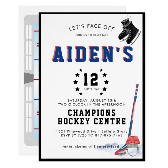 Hockey Birthday Party Invitation