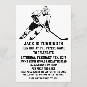 Hockey Birthday Party Invitation by MoeWampum at Zazzle