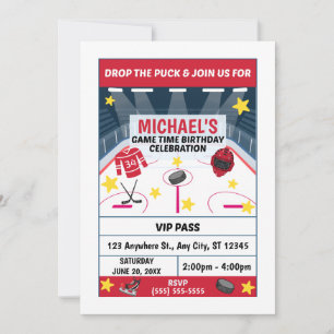 Hockey Birthday Party Invitation