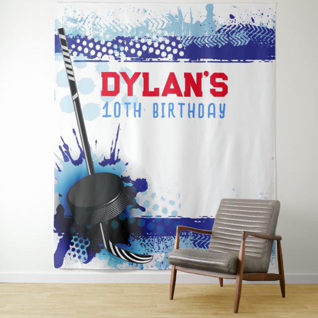 Hockey  Birthday Party Photo-Op Kids Backdrop  (In Situ)