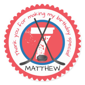 Hockey Birthday Sticker