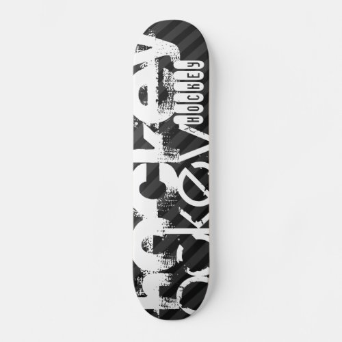 Hockey Black  Dark Gray Stripes Skateboard