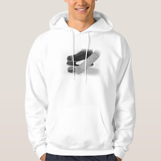 Hockey Black Skates Personalized Hoodie (Front)