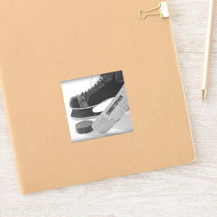 Hockey Black Skates Personalized Sticker