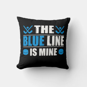 Hockey Blue Line Throw Pillow