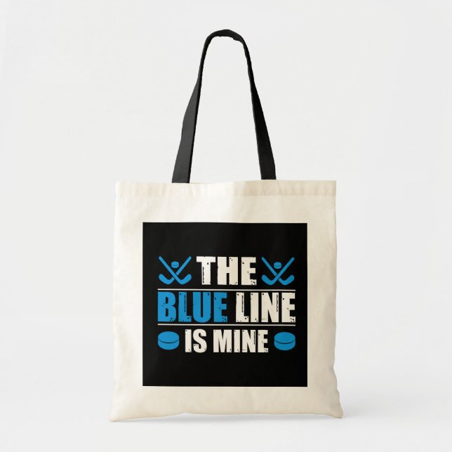 Hockey Blue Line Tote Bag (Front)