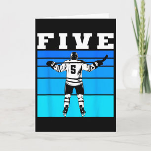 Hockey Boy 5th Birthday Five Ice Hockey Birthday P Card