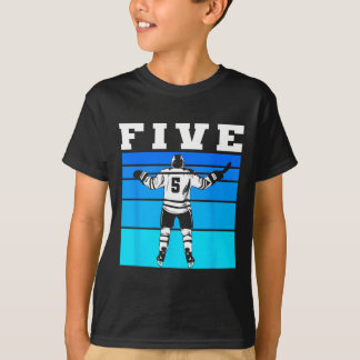 Hockey Boy 5th Birthday Five Ice Hockey Birthday P T-Shirt