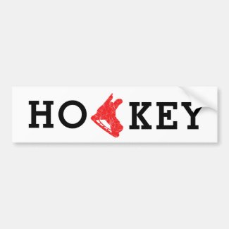 Hockey bumper sticker - Red skate
