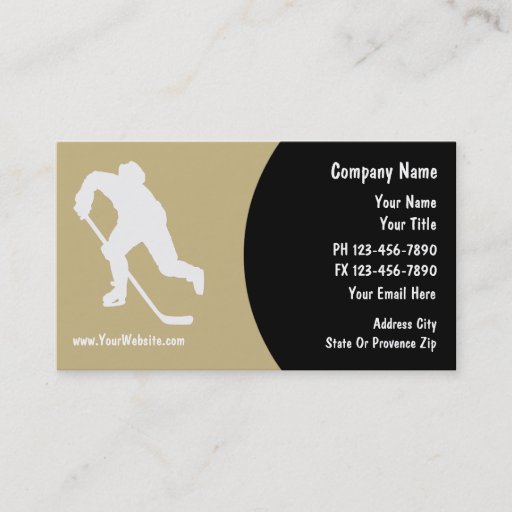 Customizable Hockey Business Cards