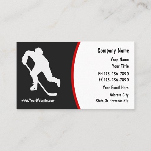 Customizable Hockey Business Cards