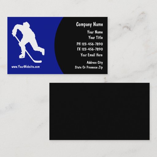 Customizable Hockey Business Cards