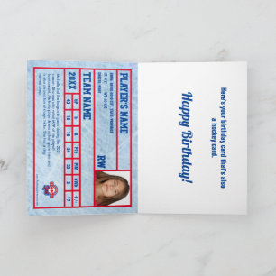 Hockey Card Birthday Card w/ Custom Stats