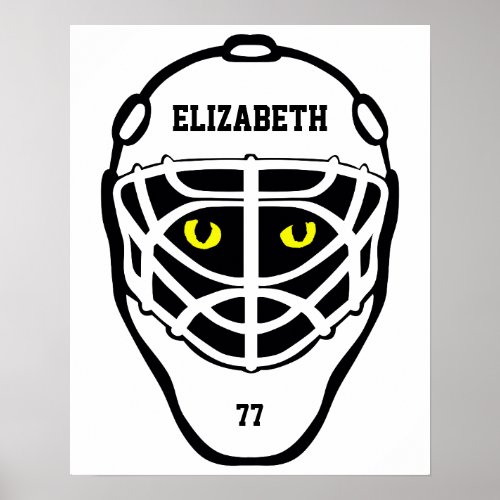 Hockey Cat Eyes Helmet Poster