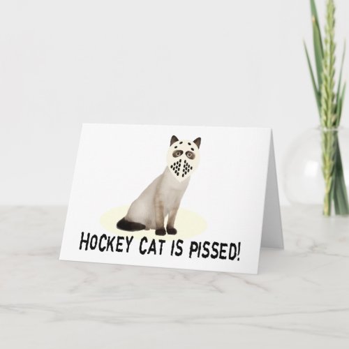 Hockey Cat Pissed Card
