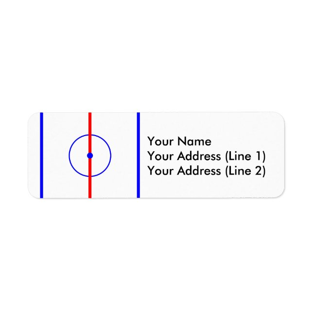 Hockey Center Ice & Blue Lines Label (Front)