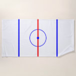 [ Thumbnail: Hockey Centre Ice & Blue Lines Beach Towel ]
