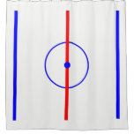 [ Thumbnail: Hockey Centre Ice & Blue Lines Shower Curtain ]