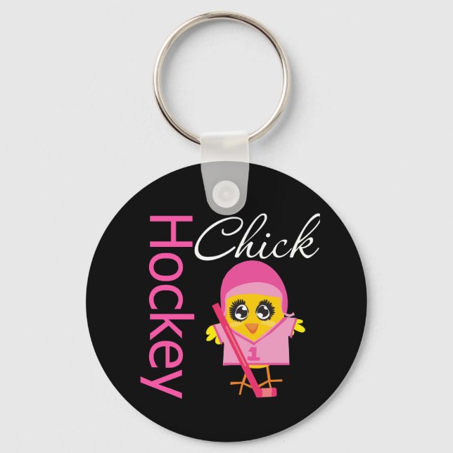Hockey Chick Keychain (Front)
