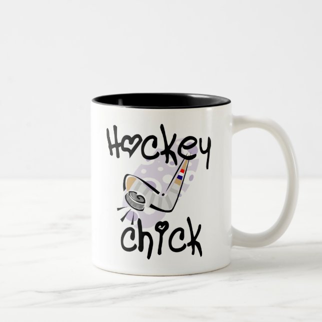 Hockey Chick T-shirts and Gifts Two-Tone Coffee Mug (Right)