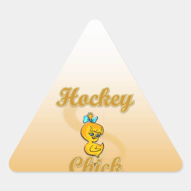 Hockey Chick Triangle Sticker (Front)