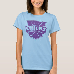 Hockey Chicks With Sticks, Name & Number T-Shirt