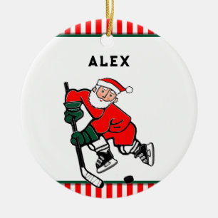 Hockey Christmas Collectible Ceramic Ornament