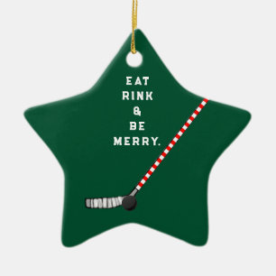 Hockey Christmas Collectible Ceramic Ornament