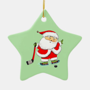 Hockey Christmas Collectible Ceramic Ornament