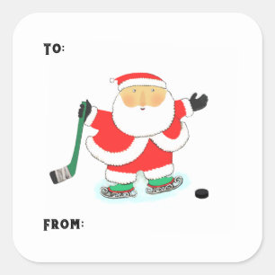 Hockey Christmas Gift Tag Stickers