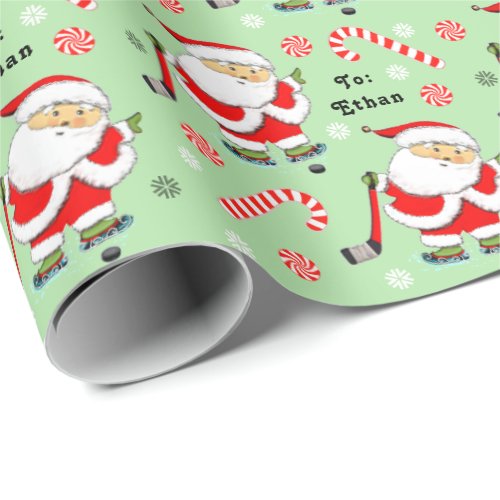 Hockey Christmas Gift Wrapping Paper