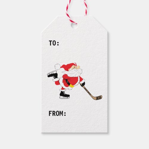 Hockey Christmas Hockey Santa Gift Tags