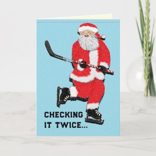 Hockey Christmas Holiday Card