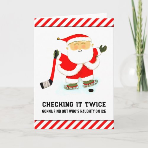 Hockey Christmas Holiday Cards