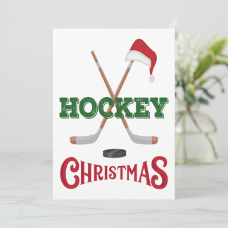 Hockey Christmas Holiday For Hockey Players Card