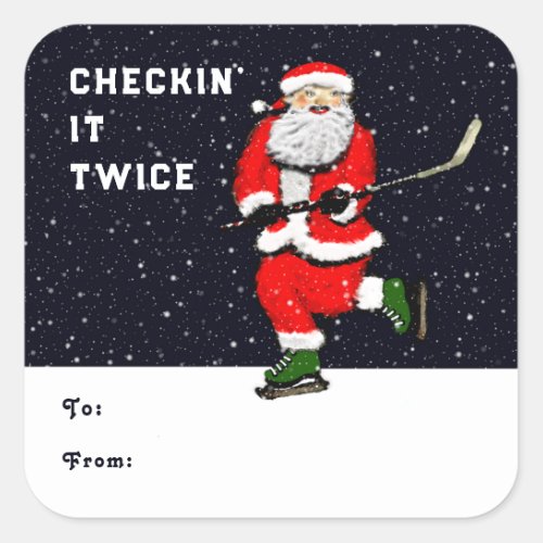 Hockey Christmas Holiday Gift Tags