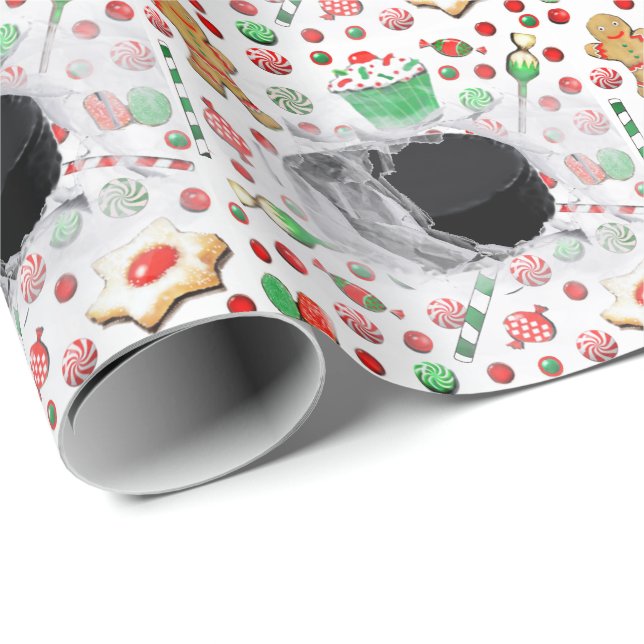 Hockey Christmas Holiday Gift Wrapping Paper (Roll Corner)