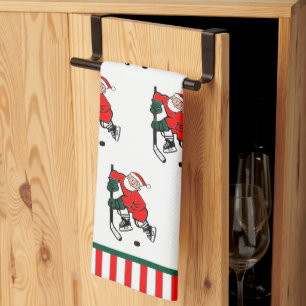 Hockey Christmas Holiday Kitchen Towel