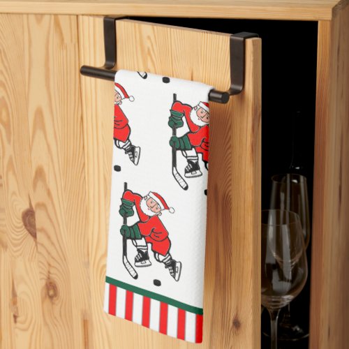 Hockey Christmas Holiday Kitchen Towel