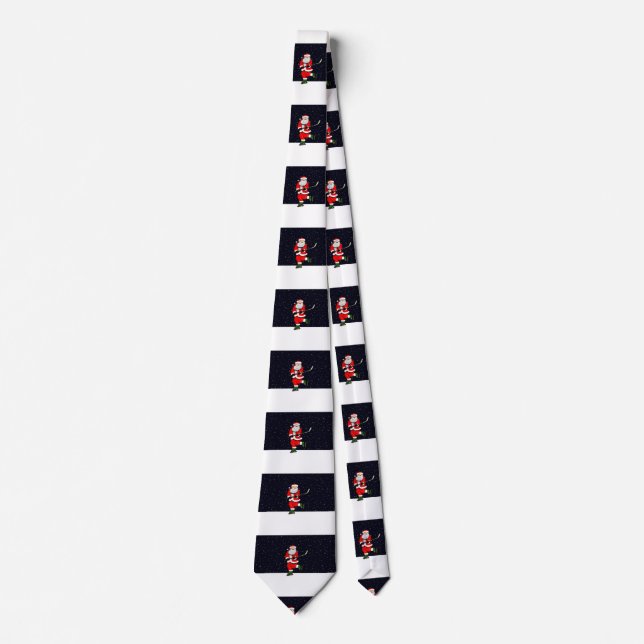 Hockey Christmas Holiday Neck Tie (Front)