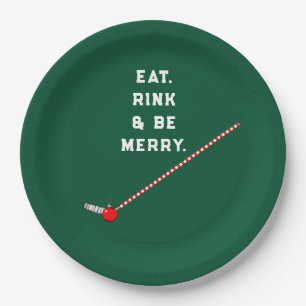 Hockey Christmas Holiday Party Paper Plates
