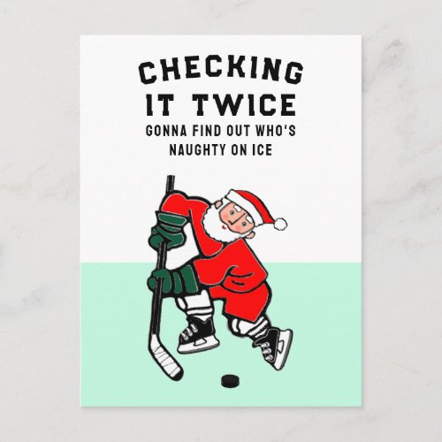 Hockey Christmas Holiday Postcard