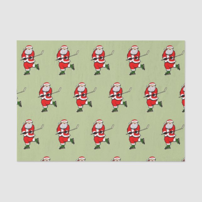 Hockey Christmas Holiday Tissue Paper (Front)